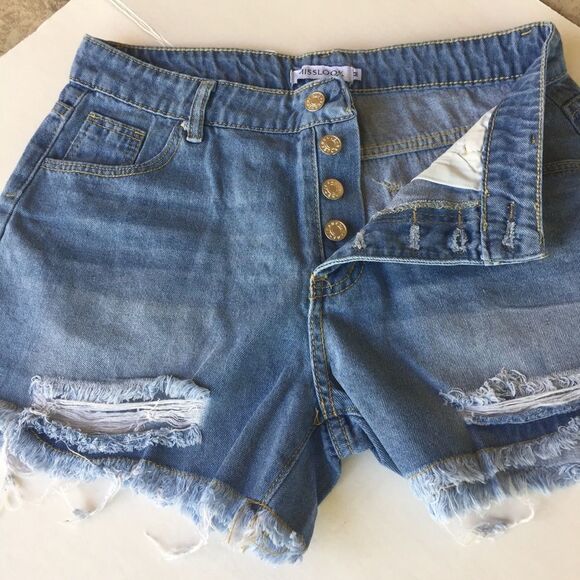 Distress Denim Shorts Women’s Size M - Picture 1 of 5